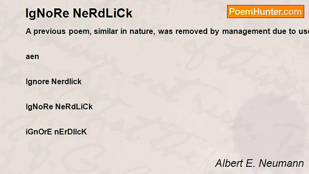 Albert E. Neumann - IgNoRe NeRdLiCk