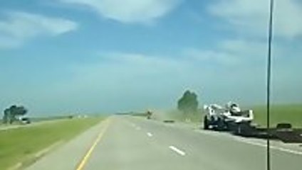 Jeep Flips over Truck