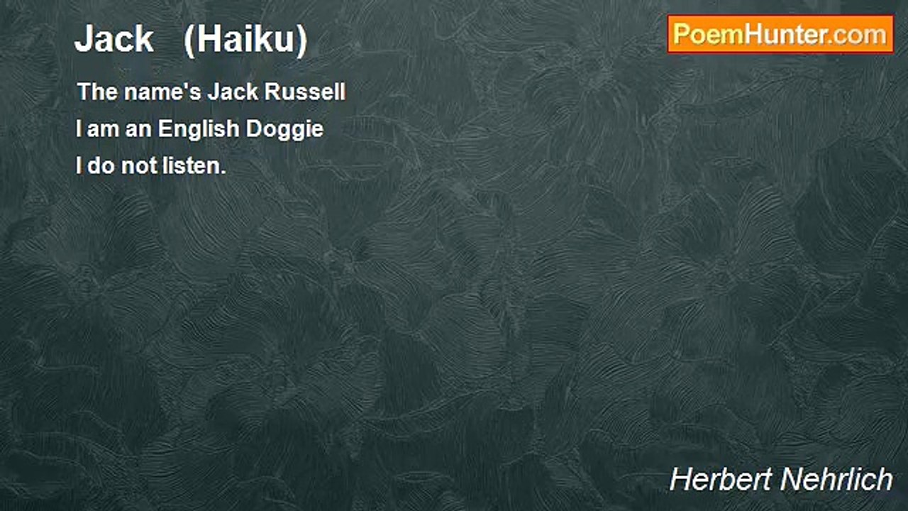 Herbert Nehrlich - Jack   (Haiku)