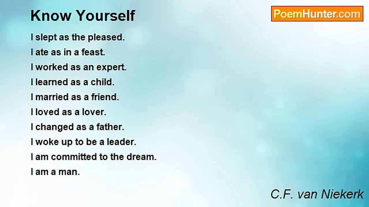 C.F. van Niekerk - Know Yourself