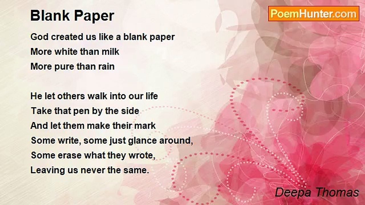Deepa Thomas - Blank Paper