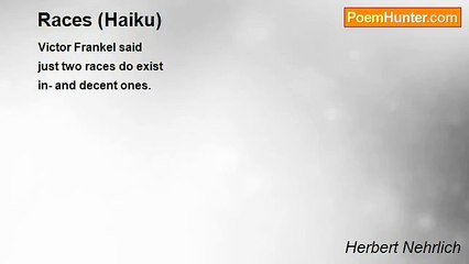 Herbert Nehrlich - Races (Haiku)