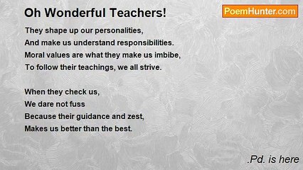 .Pd. is here - Oh Wonderful Teachers!