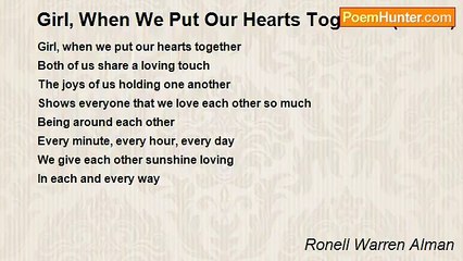 Ronell Warren Alman - Girl, When We Put Our Hearts Together (Part 1)