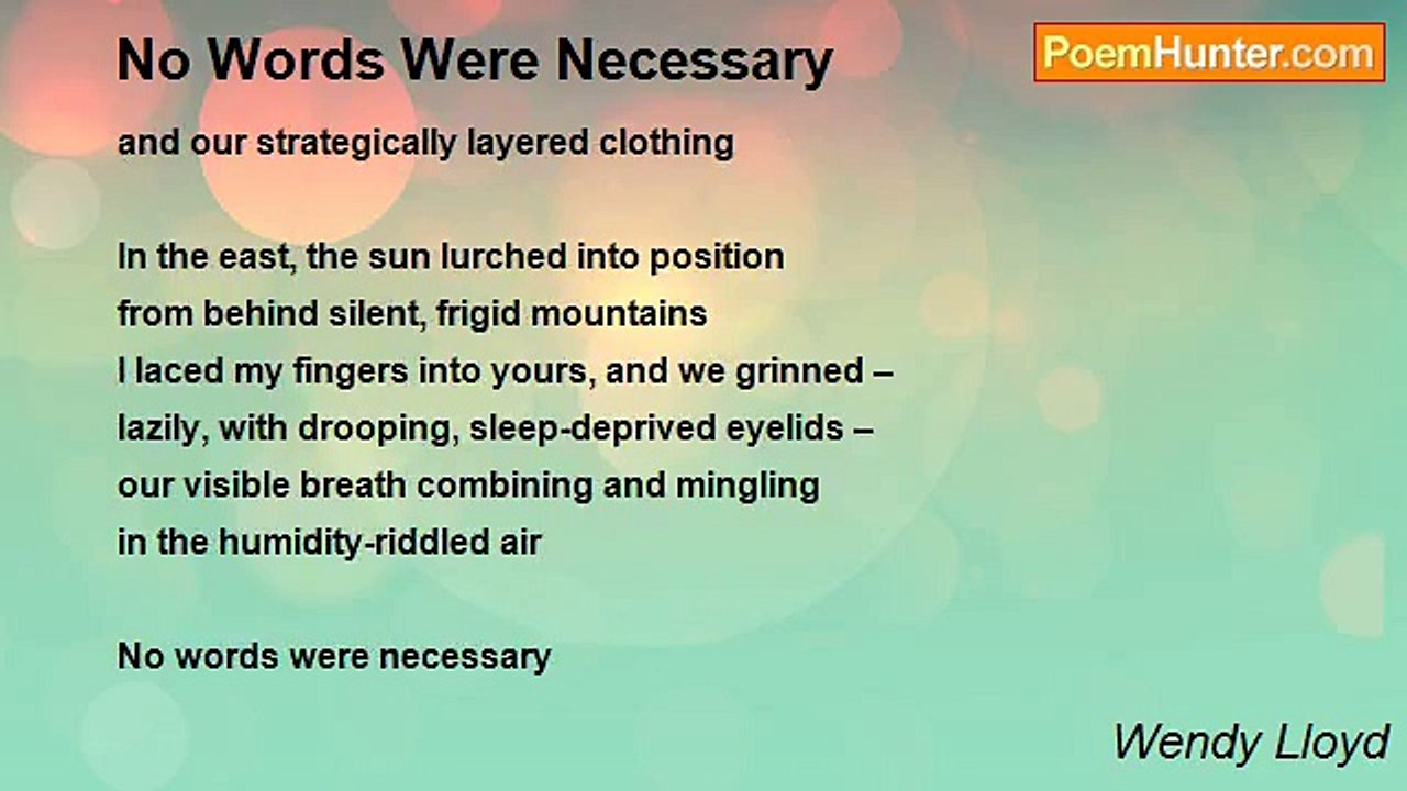 Wendy Lloyd - No Words Were Necessary