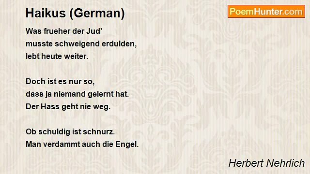 Herbert Nehrlich - Haikus (German)