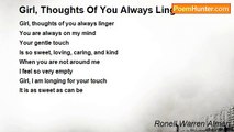 Ronell Warren Alman - Girl, Thoughts Of You Always Linger
