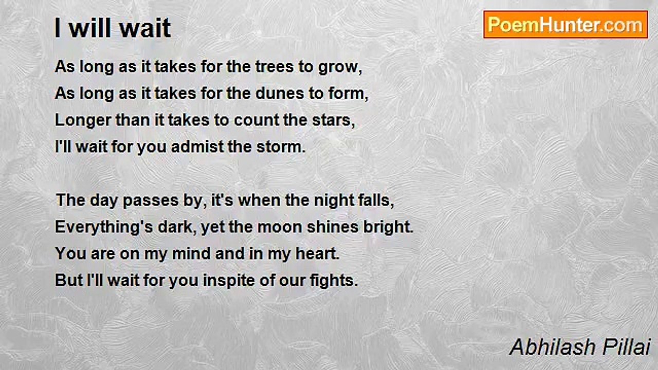 Abhilash Pillai - I will wait