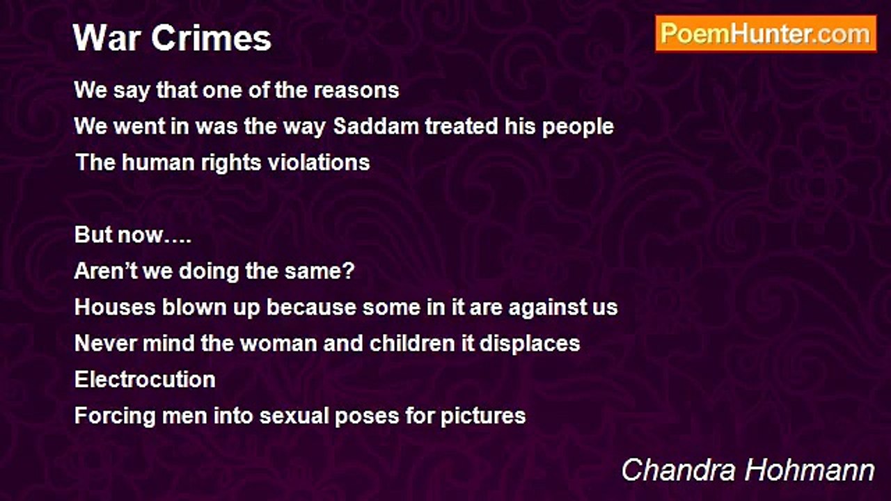 Chandra Hohmann - War Crimes