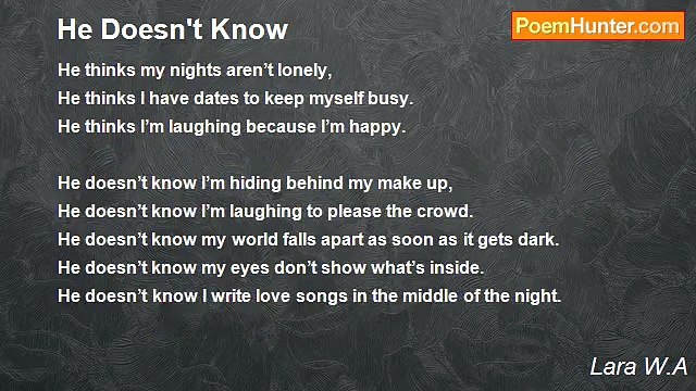 Lara W.A - He Doesn't Know