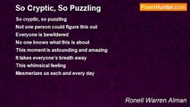 Ronell Warren Alman - So Cryptic, So Puzzling