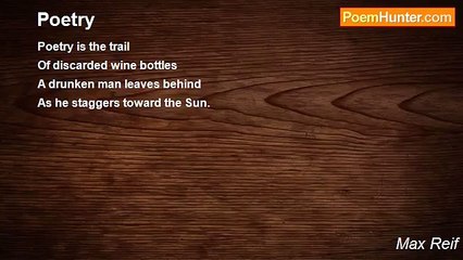 Max Reif - Poetry