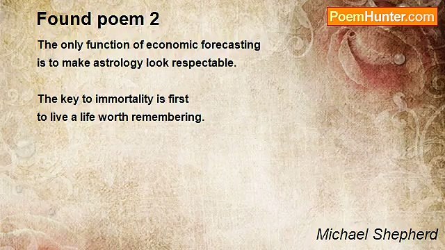 Michael Shepherd - Found poem 2