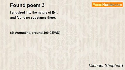 Michael Shepherd - Found poem 3