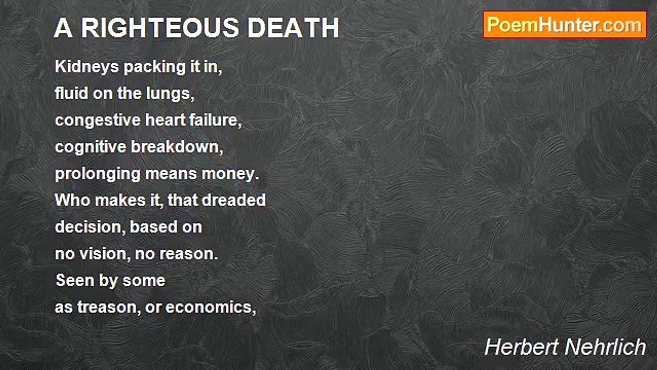 Herbert Nehrlich - A RIGHTEOUS DEATH