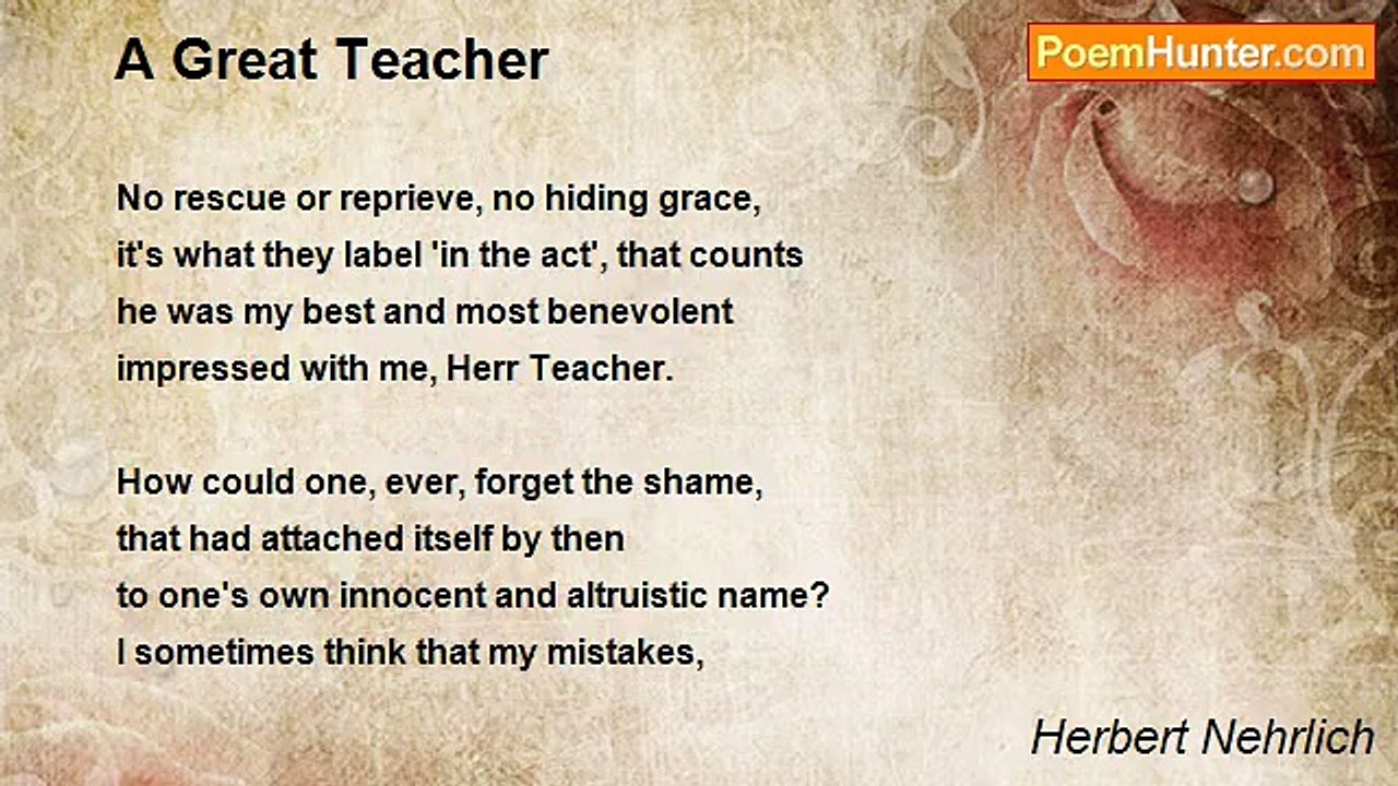 Herbert Nehrlich - A Great Teacher