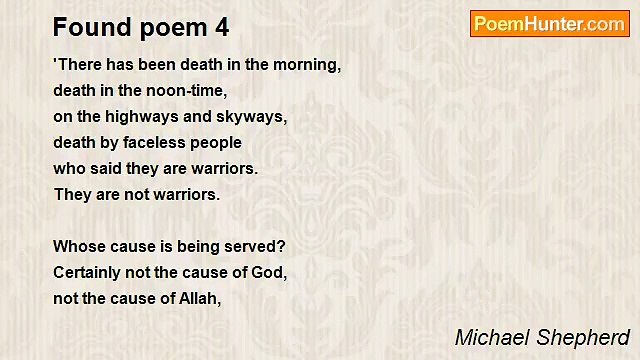 Michael Shepherd - Found poem 4