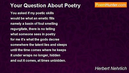 Herbert Nehrlich - Your Question About Poetry