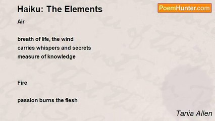 Tania Allen - Haiku: The Elements