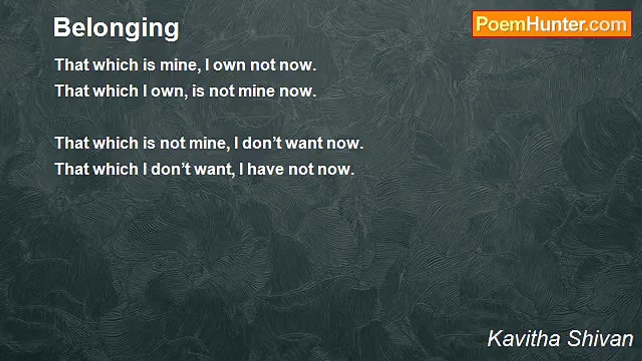 Kavitha Shivan - Belonging