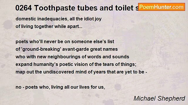 Michael Shepherd - 0264 Toothpaste tubes and toilet seats