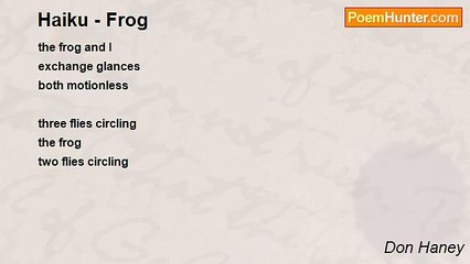 Don Haney - Haiku - Frog