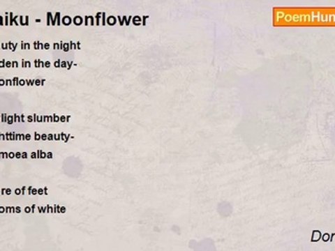 Don Haney - Haiku - Moonflower