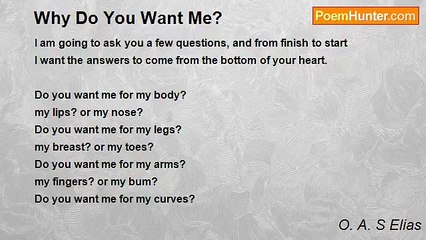 O. A. S Elias - Why Do You Want Me?
