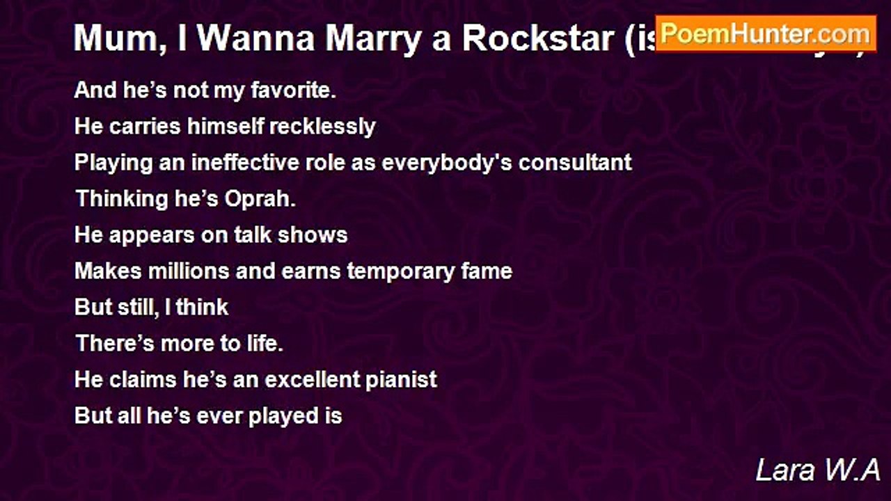 Lara W.A - Mum, I Wanna Marry a Rockstar (is th...