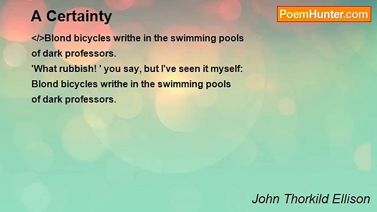 John Thorkild Ellison - A Certainty