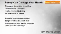 John Thorkild Ellison - Poetry Can Damage Your Health