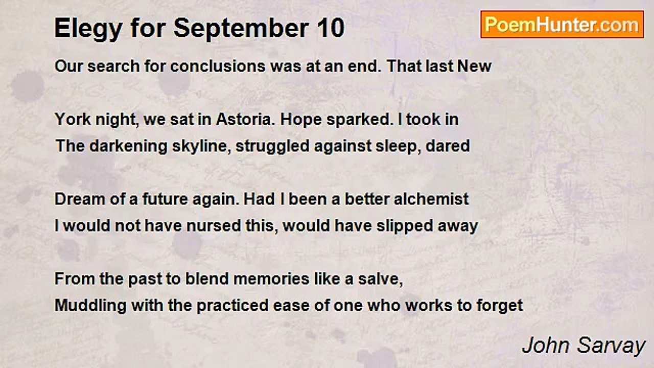 John Sarvay - Elegy for September 10
