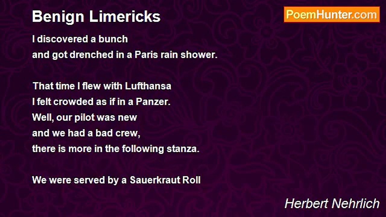 Herbert Nehrlich - Benign Limericks