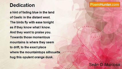 Seán O Muiríosa - Dedication