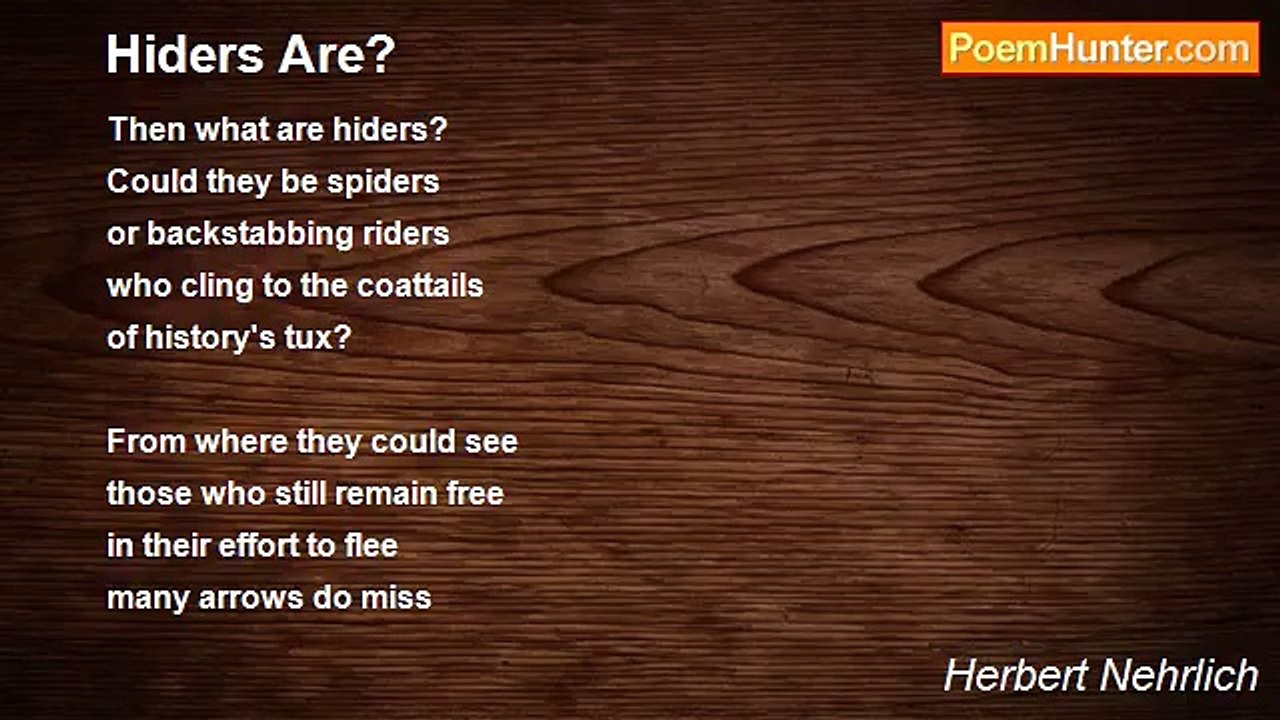 Herbert Nehrlich - Hiders Are?