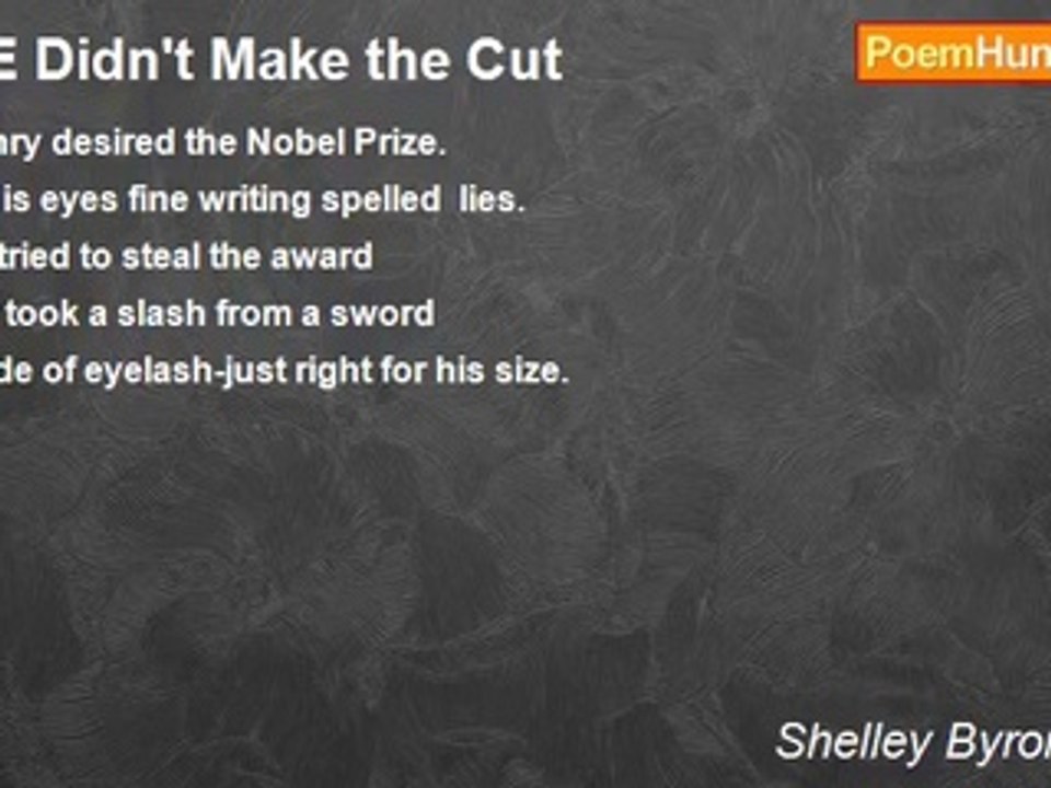 Shelley Byron Keats - HE Didn't Make the Cut