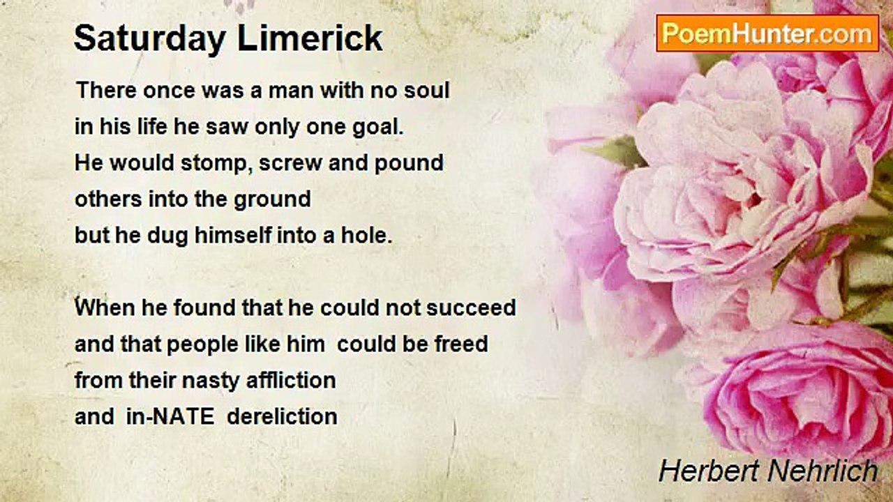 Herbert Nehrlich - Saturday Limerick