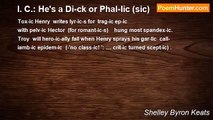 Shelley Byron Keats - I. C.: He's a Di-ck or Phal-lic (sic)