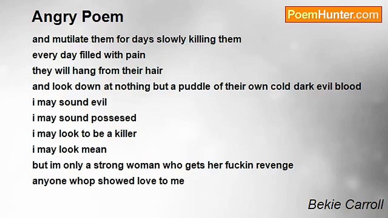 Bekie Carroll - Angry Poem