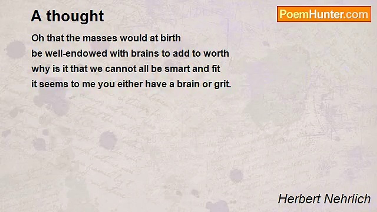 Herbert Nehrlich - A thought