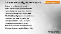 Hilda Bristow - It came so softly, no-one heard.......