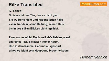 Herbert Nehrlich - Rilke Translated