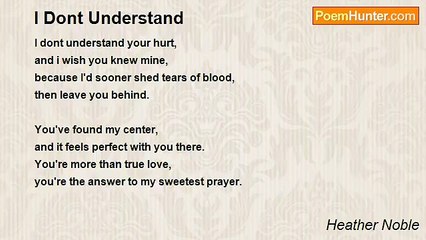 Heather Noble - I Dont Understand