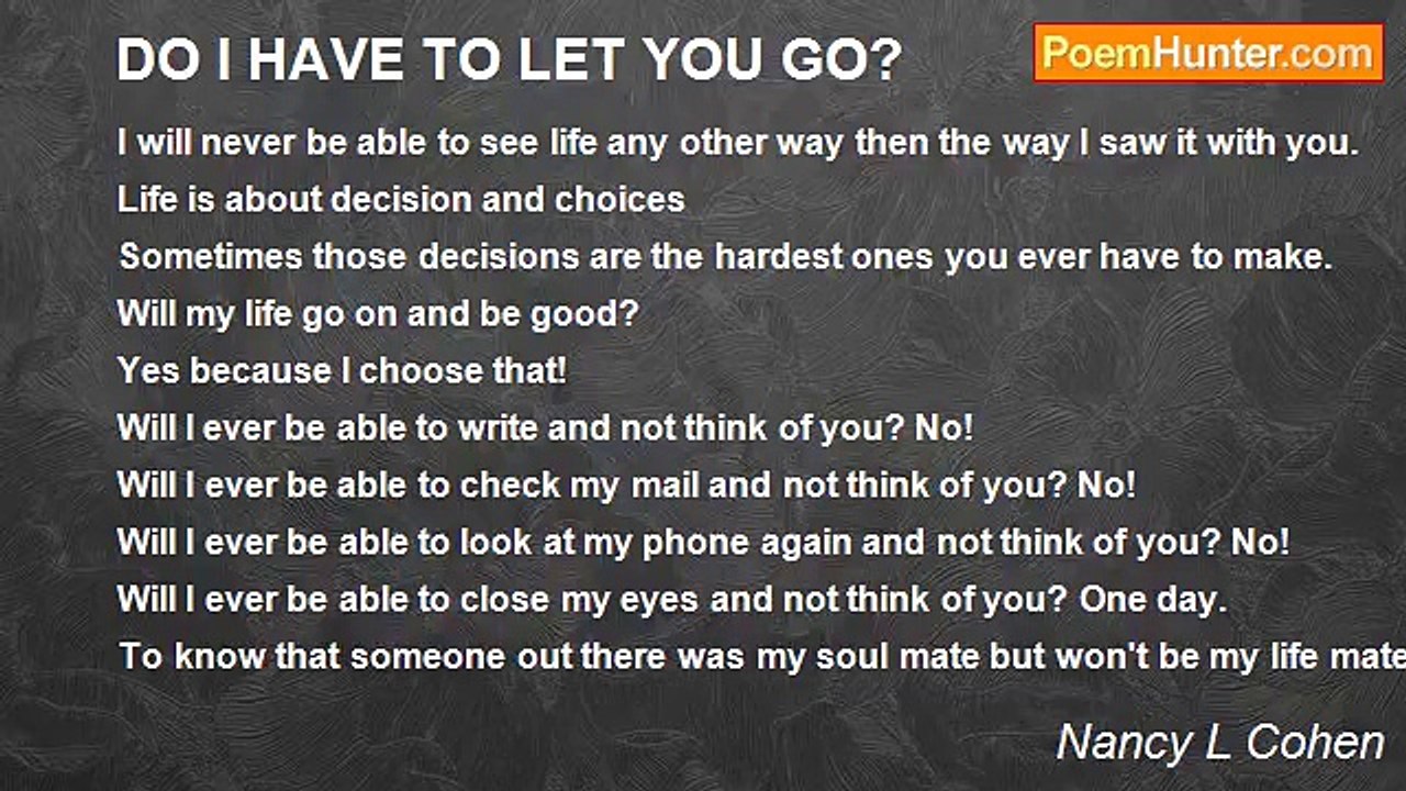 Nancy L Cohen - DO I HAVE TO LET YOU GO?