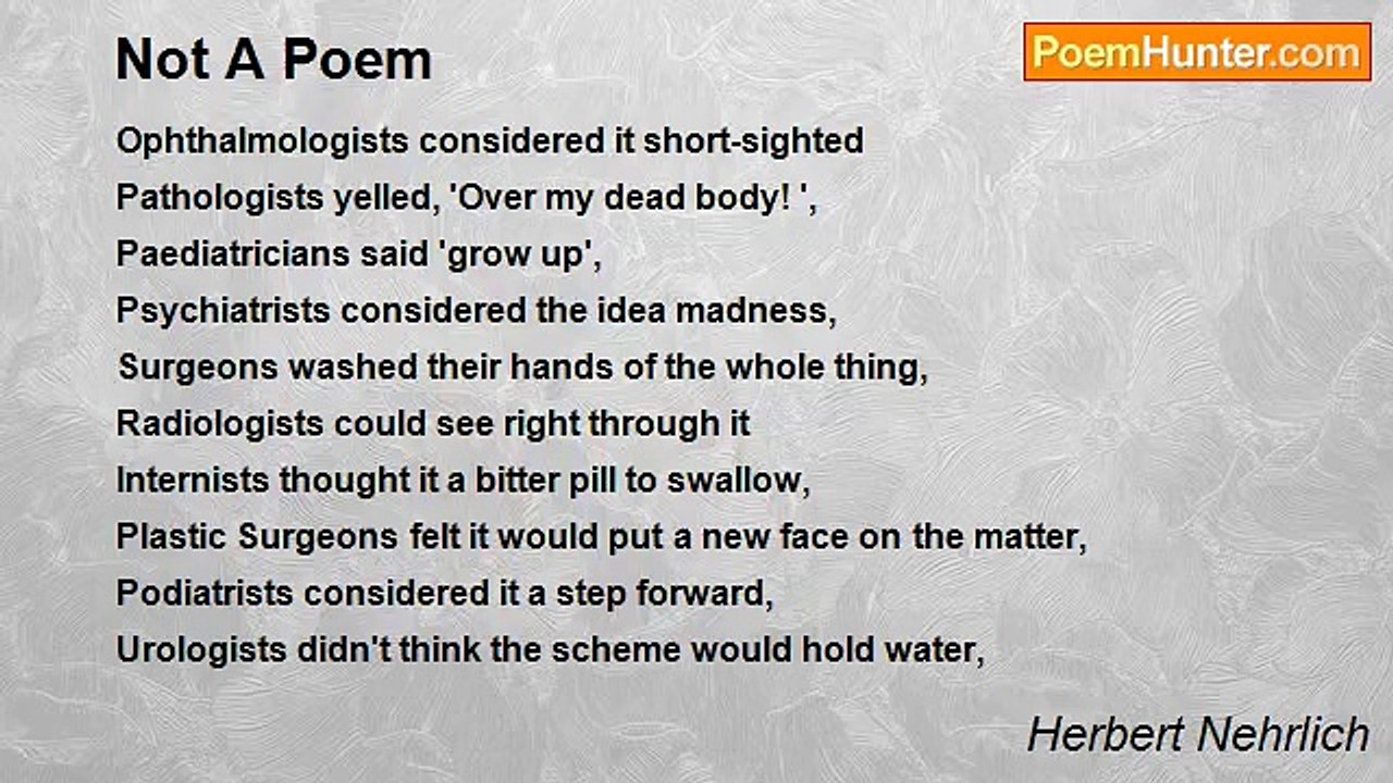 Herbert Nehrlich - Not A Poem