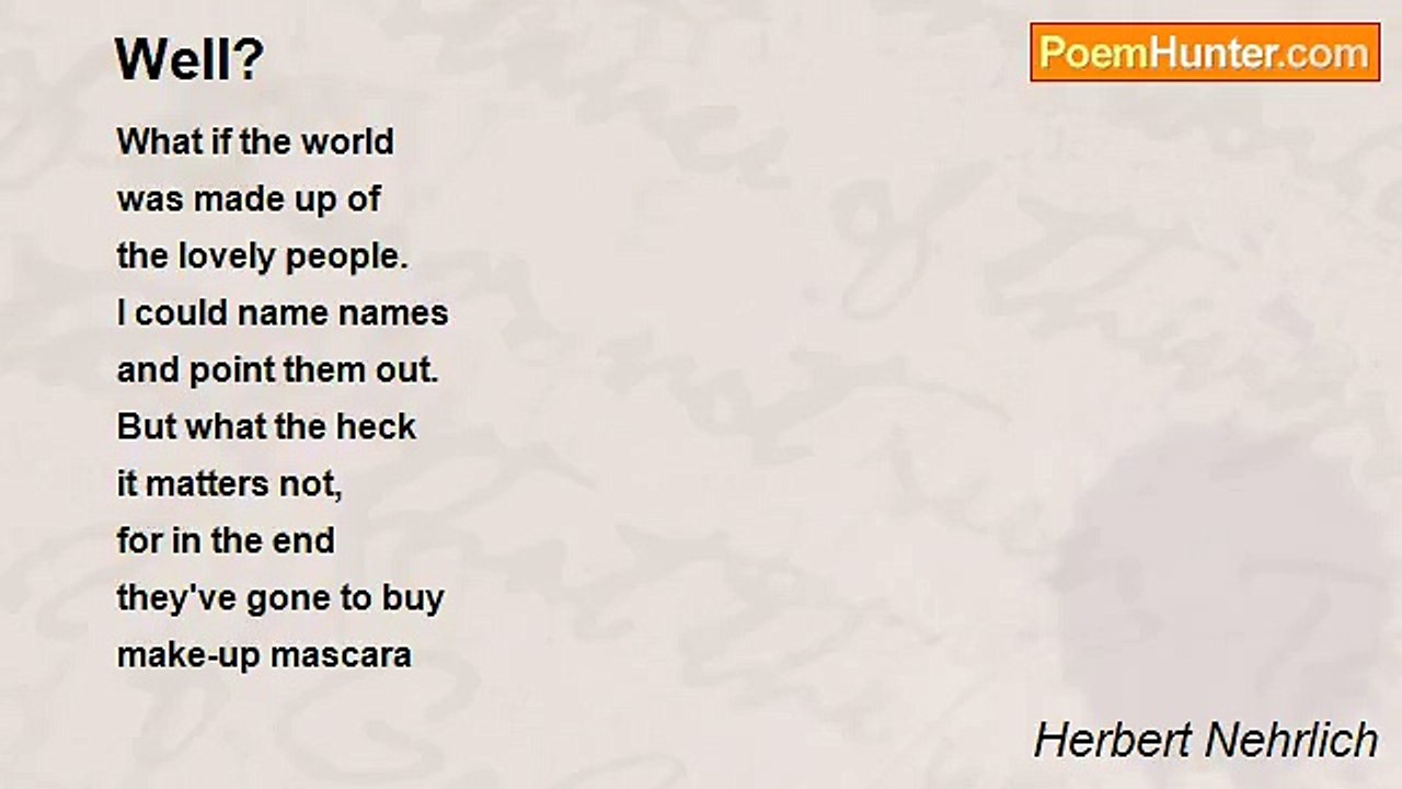 Herbert Nehrlich - Well?