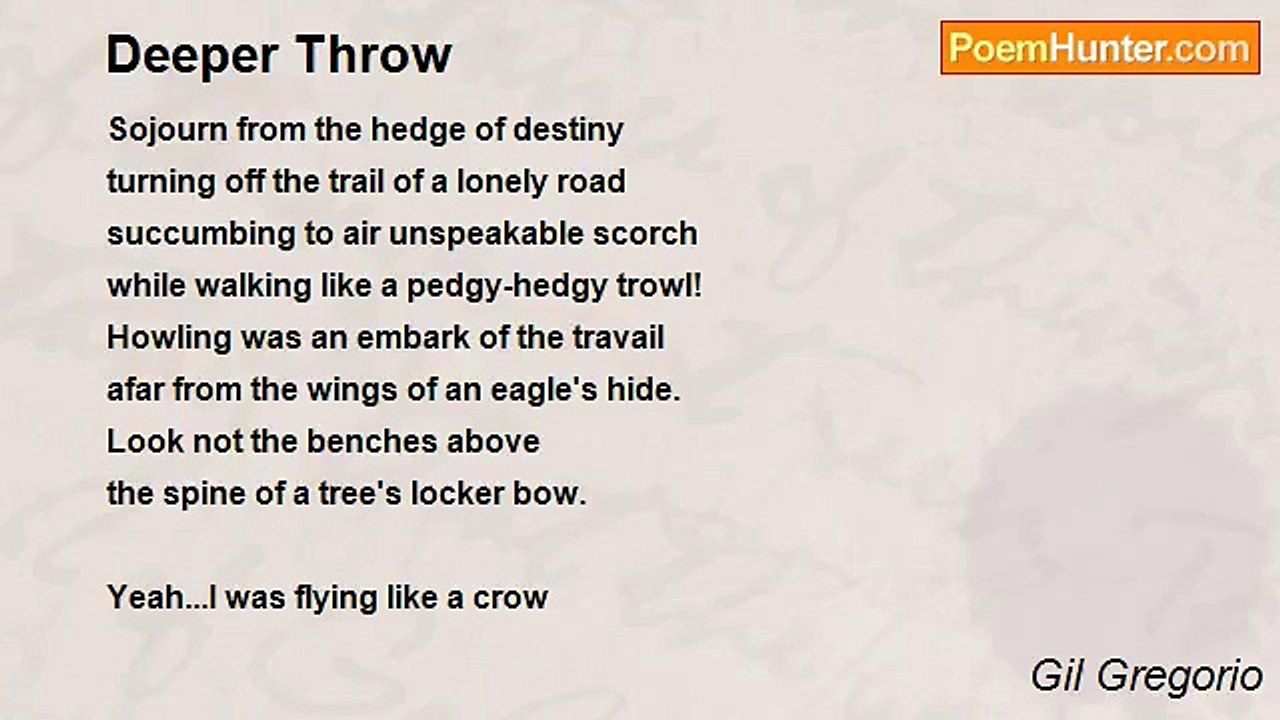 Gil Gregorio - 	Deeper Throw