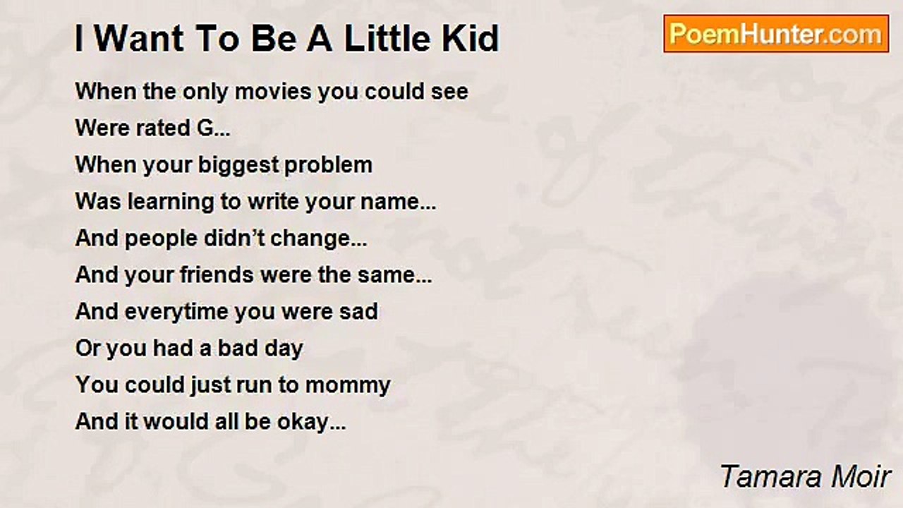 Tamara Moir - I Want To Be A Little Kid
