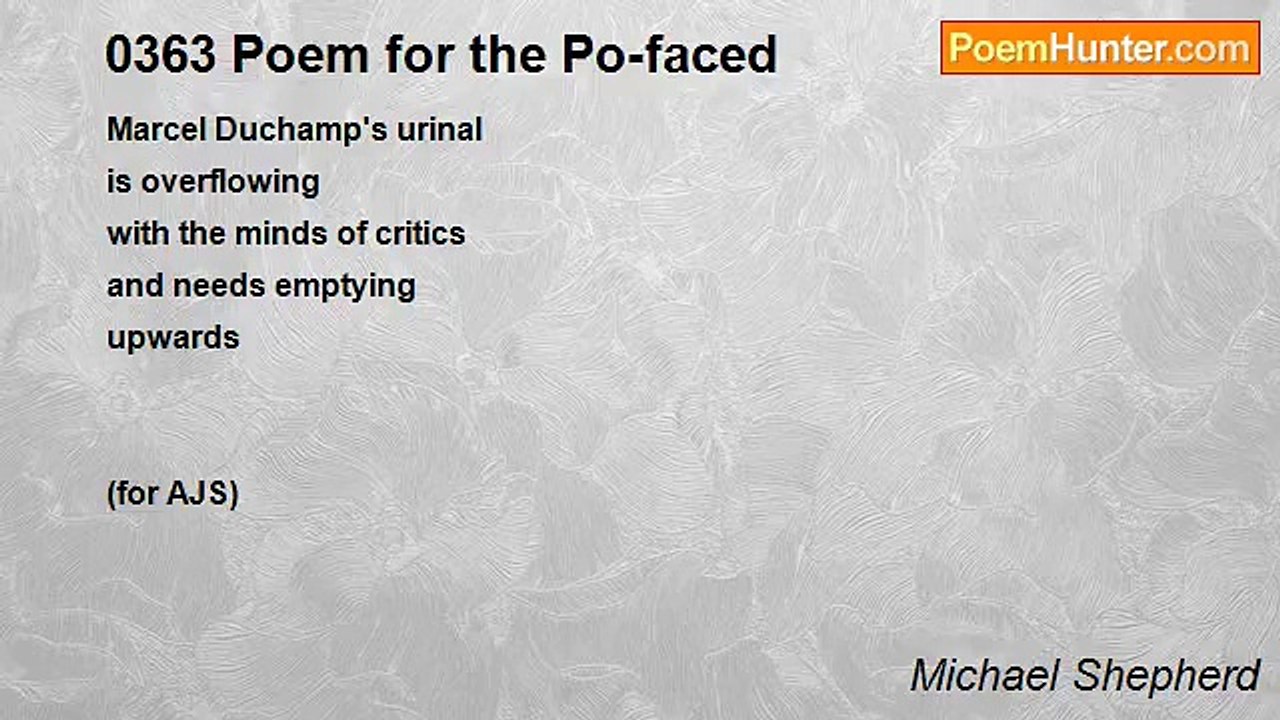 Michael Shepherd - 0363 Poem for the Po-faced