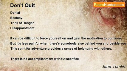 Jane Tomlin - Don't Quit